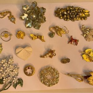 Vintage Gold and Silver Brooch Collection